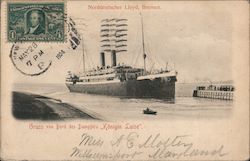 Norddeutscher Lloyd, Bremen, Gruss von Bord des Dampfers "Konigin Luise" Postcard