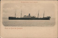 Norddeutscher Lloyd, Bremen, Gruss von Bord des Dampfers Postcard