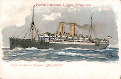 Norddeutscher Lloyd, Bremen, Gruss von Bord des Damfers "Konig Albert" Steamers Postcard Postcard Postcard