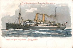 Norddeutscher Lloyd, Bremen, Gruss von Bord des Damfers "Konig Albert" Postcard