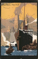 Skyscrapers. New York Is, Above All, The City Of Skyscrapers, Each Trying To Outdo The Other Postcard