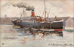 S.S. Bavarian (Allan Line) Steamers Postcard Postcard Postcard