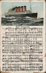 R.M.S. Mauretania Rule Britannia Postcard