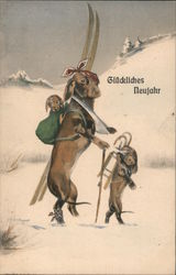 Gluckliches Nuejahr Postcard