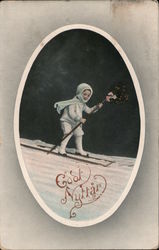 Child Skiing Postcard