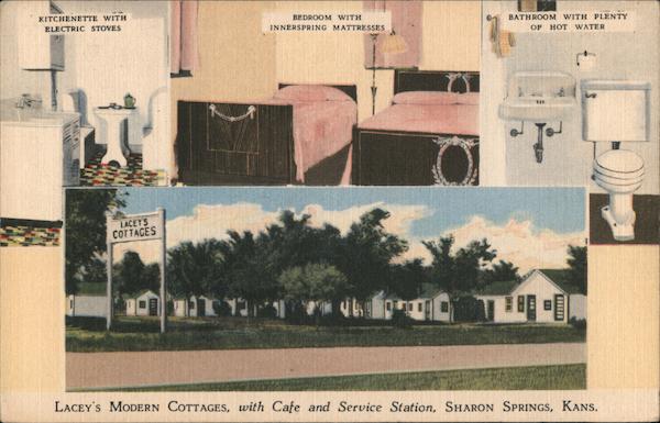 Lacey's Modern Cottages, with Cafe and Service Station Sharon Springs Kansas