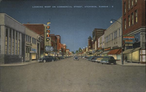 Looking West on Commercial Street Atchison Kansas