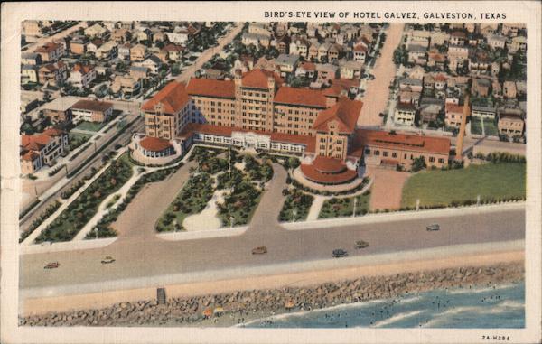 Bird's Eye View of Hotel Galvez Galveston Texas