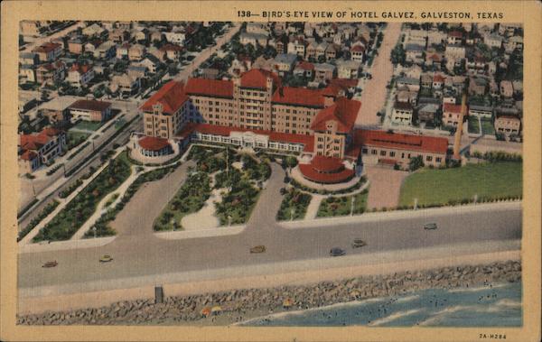 Bird's Eye View of Hotel Galvez Galveston Texas