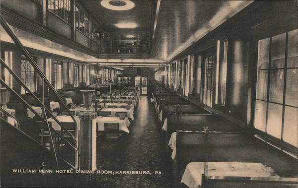 William Penn Hotel Dining Room Harrisburg Pennsylvania