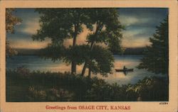 Scenic Lake View Osage City, KS Postcard Postcard Postcard