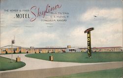 The Newer and Finer Motel Skyliner Concordia, KS Postcard Postcard Postcard