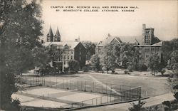 Campus View, Science Hall and Freshman Hall St. Benedict's College Postcard