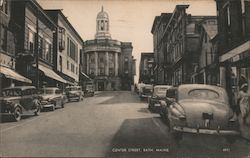 Center Street, Bath, Maine Postcard