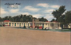 Hollywood Motel On U.S. 40 & 281- Strictly Modern Units, Radios, Telephones, Air Conditioned. Rest In Charm and Comfort Postcard