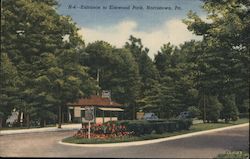 Entrance to Elmwood Park Postcard