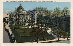 Public Square Showing Monument and County Court House Postcard
