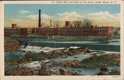 Cotton Mill and Falls on Tar River Postcard