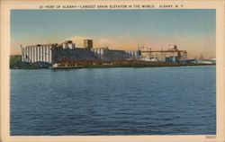 Port of Albany, Largest Grain Elevator in the World New York Postcard Postcard Postcard