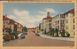 Partial View of John Sealy Hospital Group and State Medical College Galveston, TX Postcard Postcard Postcard