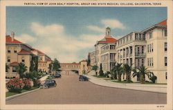 Partial View of John Sealy Hospital Group and State Medical College Galveston, TX Postcard Postcard Postcard
