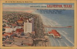 In the Surf, showing the Beach Front Galveston, TX Postcard Postcard Postcard