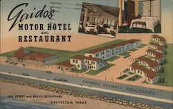 Gaido's Motor Hotel and Restaurant Galveston, TX Postcard Postcard Postcard