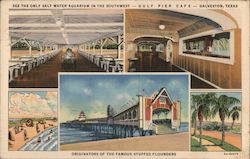 Gulf Pier Cafe Galveston, TX Curt Teich Postcard Postcard Postcard