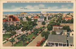 Bird's Eye VIew From City Hall Looking Towards Beach and Gulf of Mexico Postcard