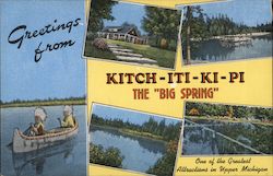 Greetings from Kitch-iti-kipi, The Big Spring Manistique, MI Postcard Postcard Postcard