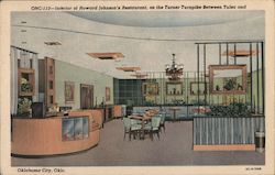 Interior of Howard Johnson's Restaurant, on the Turner Turnpike Between Tulsa and Oklahoma City Postcard Postcard Postcard