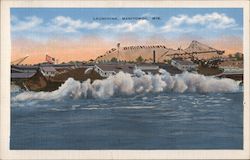 Launching a Boat Postcard