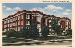 Washington High School Two Rivers, WI Postcard Postcard Postcard