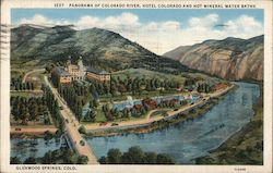 Panorama of Colorado River, Hotel Colorado and Hot Mineral Water Baths Postcard