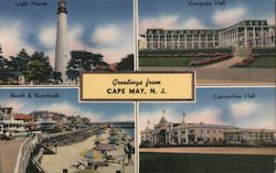 Greetings from Cape May, N.J. New Jersey Postcard Postcard Postcard