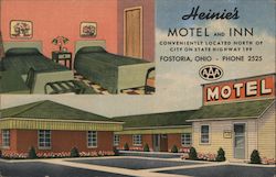 Heinie's Motel and Inn Fostoria, OH Postcard Postcard Postcard