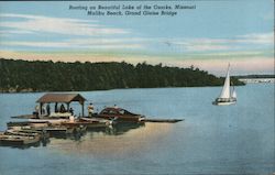 Boating on Beautiful Lake of the Ozarks, Missouri - Malibu Beach, Grand Glaize Bridge Lake Ozark, MO Postcard Postcard Postcard