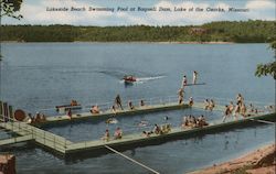 Lakeside Beach Swimming Pool at Bagnell Dam Postcard