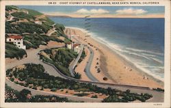 Coast Highway at Castellammare, Near Santa Monica, California Postcard