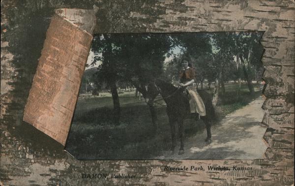 Lady on Horse, Riverside Park Wichita Kansas