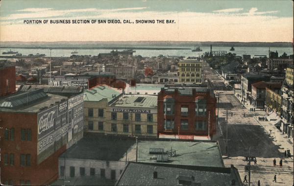 Portion of Business Section, Showing the Bay San Diego California
