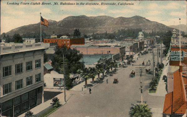 Looking Down Eighth Street, Mt. Rubidoux in the Distance Riverside California