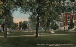 Front Lawn and Fountain, Mount Carmel Academy Postcard