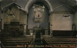 Interior, St. Mark's Evangelical Lutheran Church Atchison, KS Postcard Postcard Postcard