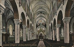 Interior of Catholic Church Postcard