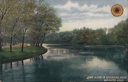 Lake Scene in Riverside Park Postcard