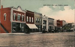 Main Street, West Side Russell, KS Postcard Postcard Postcard