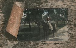 Lady on Horse, Riverside Park Postcard