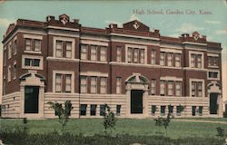High School, Garden City, Kans Kansas Postcard Postcard Postcard