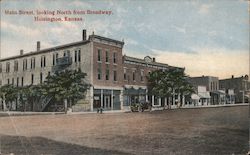 Main Street Looking North From Broadway Postcard